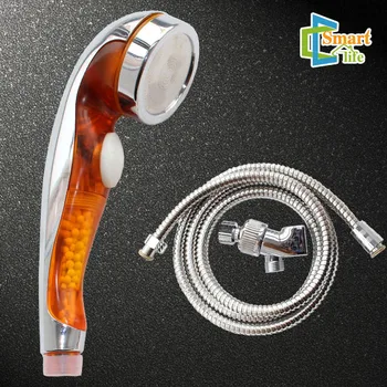 

Negative ion Water saving bathroom SPA shower head with1.5m Hand Shower Hose and ABS Chrome Color Shower Holder
