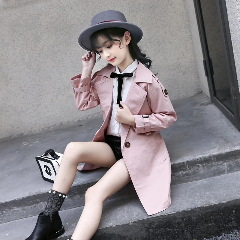 

Girls Flowers Jacket For 2018 Spring Autumn Jacket Girls Trench Coats Girls Letter Windbreaker Kids Clothes 6 8 10 12 14 Years