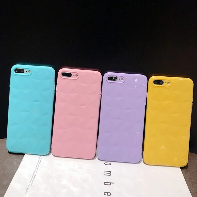

Clear Diamond Pattern Case For iPhone XR XS MAX X 8 7 6 Plus Soft TPU Phone Cover For iPhone 7 6s Plus Transparent Cases