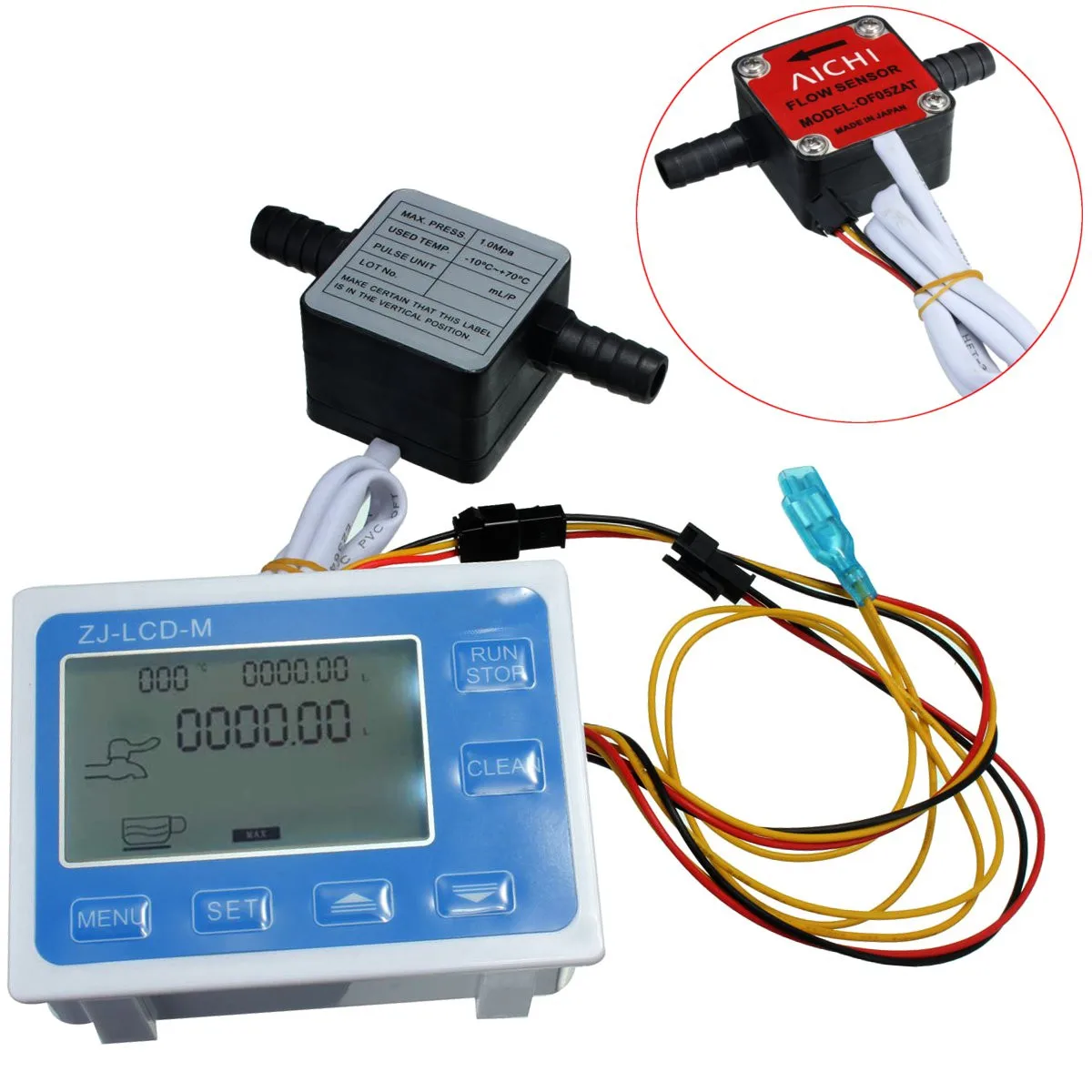 

New High Quality Liquid Gear Flow Water Sensor Meter + LCD Digital Meter Quantitative Control Set