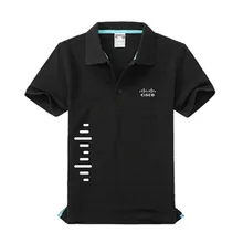 Логотип Cisco, Мужская рубашка поло, высокое качество, мужская хлопковая рубашка с коротким рукавом, брендовые майки