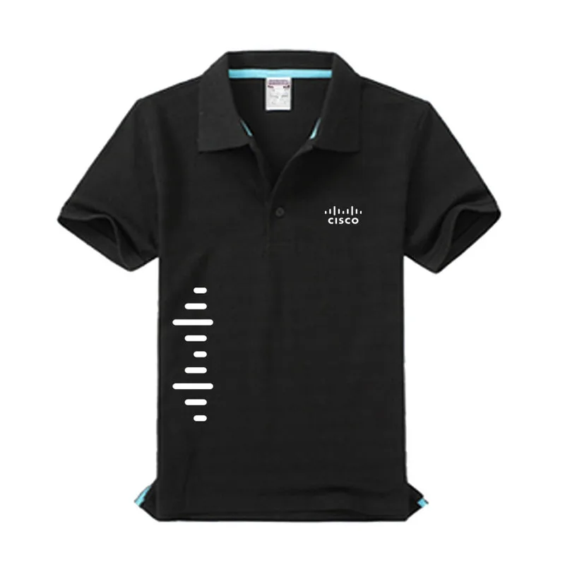 

New Cisco logo Men's Polo Shirt High Quality Men Cotton Short Sleeve shirt Brands jerseys