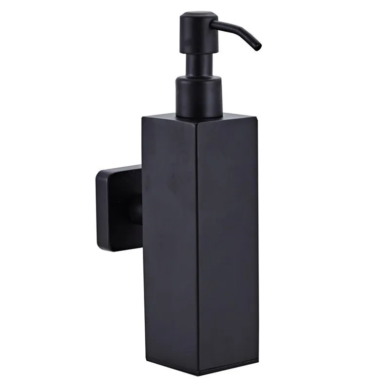 Диспенсер для мыла настенный никелевый диспенсер для жидкого мыла/диспенсер для мыла из нержавеющей стали бутылочки с шампунем - Цвет: style 4 black