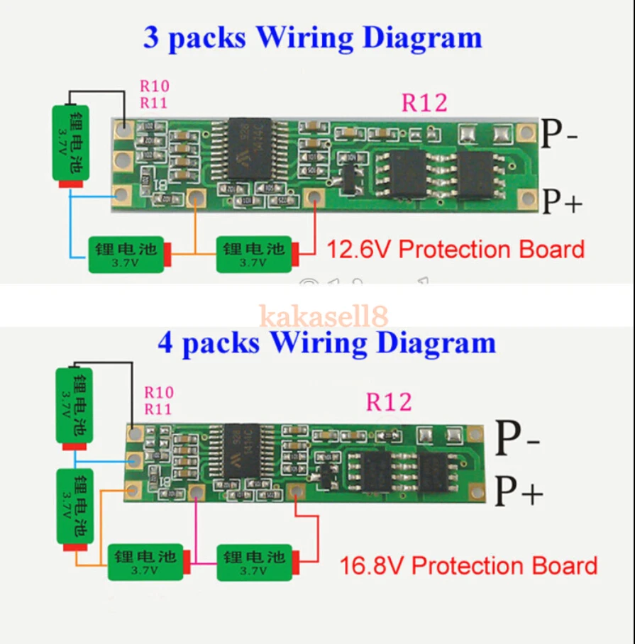 2 шт. батарея BMS Защитная печатная плата для 3/4 пакетов 18650 литий-ионный элемент литиевой батареи