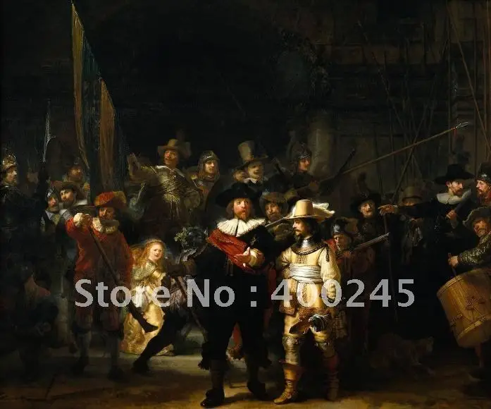 Классические часы Rembrandt (van Rijn) известные картины маслом на холсте ночные 100%