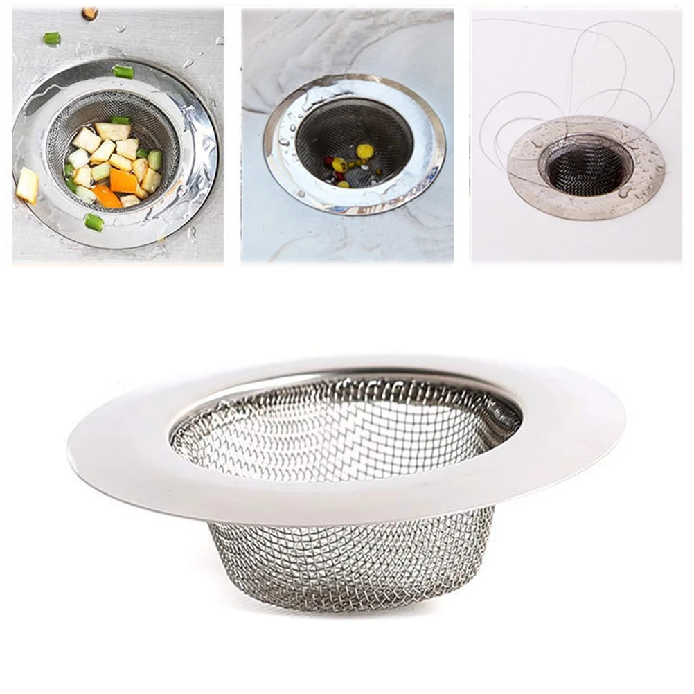 

ROSENICE Non-magnetic Stainless Steel Round Basket Strainer Mesh Sink Strainer for Kitchen Bathroom Large