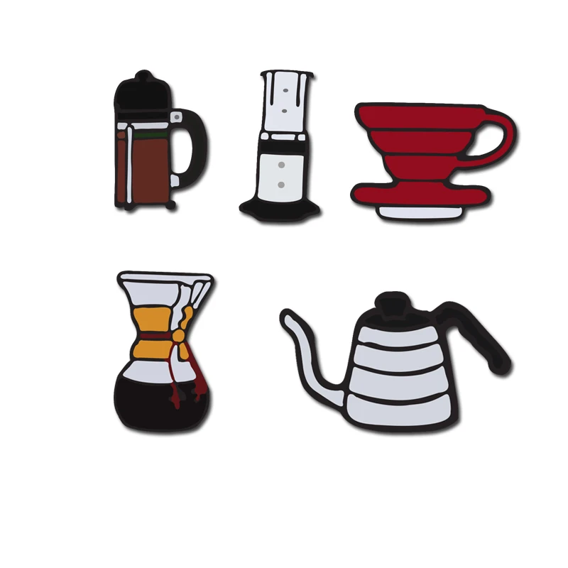 

kid pin American coffee Mini Cute Filter cup Enamel brooch teapot pins Denim Jackets Bag Jewelry Badge Fashion Gift Dropshipping
