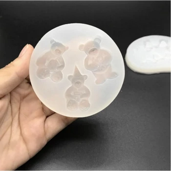 

1pcs three bears Liquid silicone mold DIY resin jewelry pendant necklace pendant mold resin molds for jewelry
