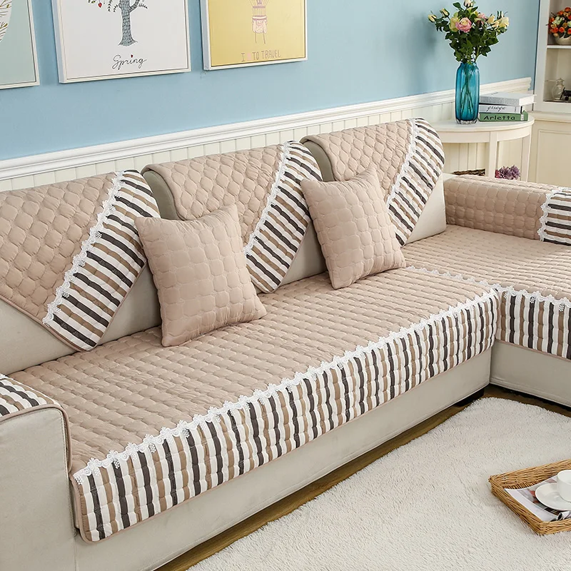

Four Seasons Available Sofa Cover Cotton beige Slipcover Pillow Sofa Towel Universal Non-Slip Sofa Cover 1/2/3/4 Set Sofa Cush