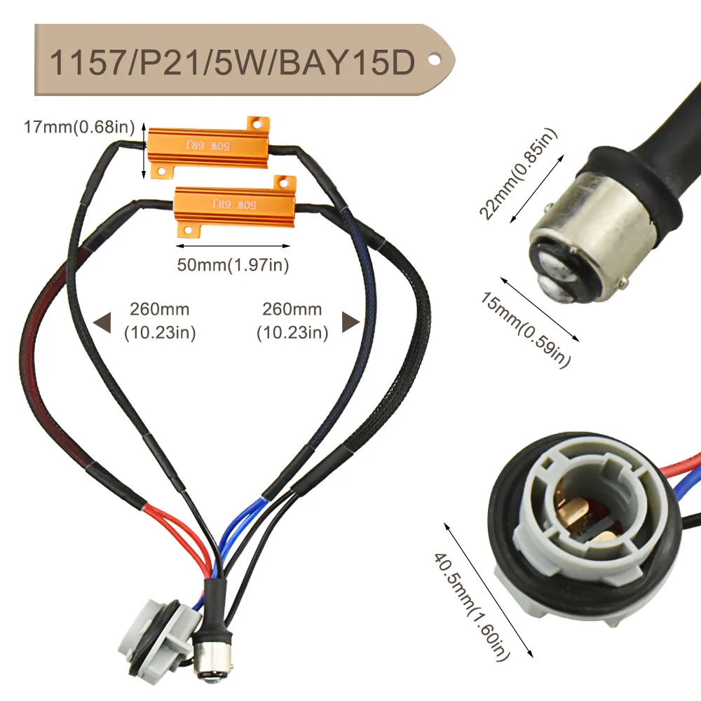 2X 1156 Ba15s P21W 1157 7443 7440 Canbus проводка поворотного сигнала без ошибок резисторы Flash