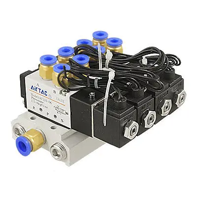 

0.15-0.8Mpa 2 Position 5 Way Single Head 4 Pneumatic Solenoid Valve w Base