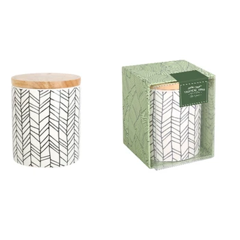 

Ceramic Cylinder Pen Holder for Desk Organizers and Stand Multi Purpose Use Pencil Pot with Wood Lid Office Desktop Organizer