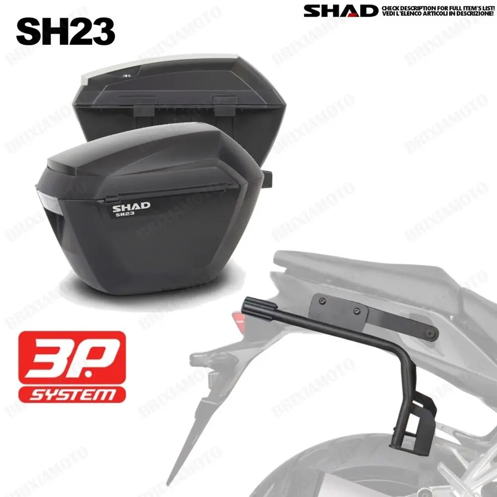 

for KAWASAKI Z250 Z 250 SHAD SH23 Side Boxs+Rack Set Motorcycle Luggage Case Saddle Bags Brasket Carrier System