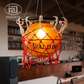 

Modern Pendant Lights For Children Kids Room Bedroom Lighting Glass Basketball Led Pendant Light