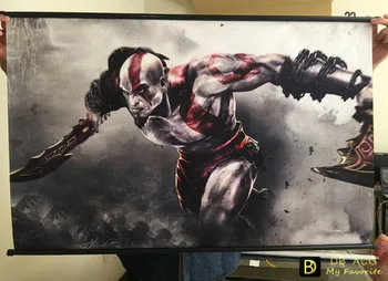 

"God of War III: Kratos" HD Game Scrolls Poster Bar Cafes Home Decoration Banners Hanging Art Waterproof Cloth Decorative