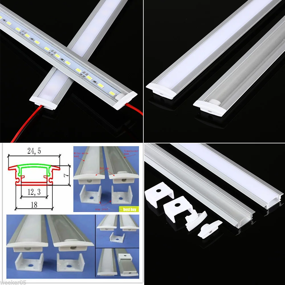 5-10 шт./лот 1 м светодиодный светильник с алюминиевым профилем для SMD5050/5630 ширина светодиодной ленты 12 мм алюминиевый канал для бара кухонного шкафа