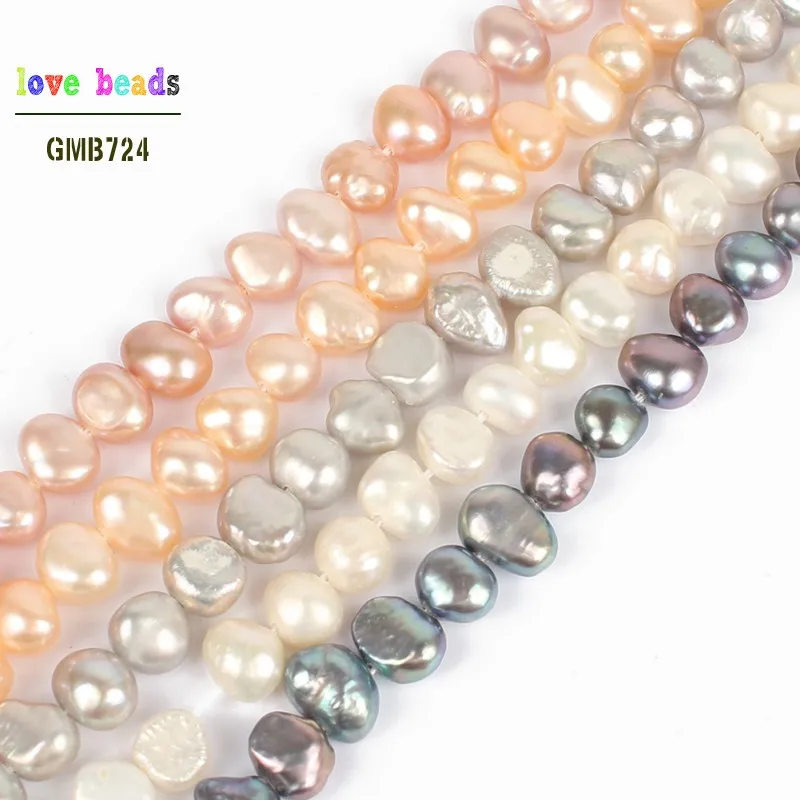 6-7mm Natural White Pink Freshwater Pearl Baroque Gem Irregular Beads Strand 15" for Bracelets Necklace Jewelry Making