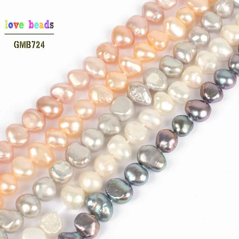 

6-7mm Natural White Pink Freshwater Pearl Baroque Gem Irregular Beads Strand 15" for Bracelets Necklace Jewelry Making