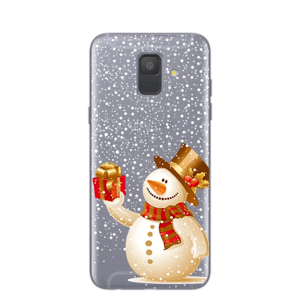 Santa Claus Reindeer Christmas Soft Case Cover For Samsung A6 J4 J6 2018 J3 J5 J7 A5 2017 A6 Plus J2 Prime Ultra Thin Slim Coque (2)