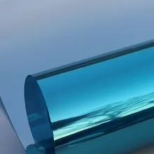 30 см/40 см/50 см/60 см/70 см/80 см x 2 м Серебряная изоляционная оконная пленка наклейки солнечные Светоотражающие одностороннее зеркало синий G077