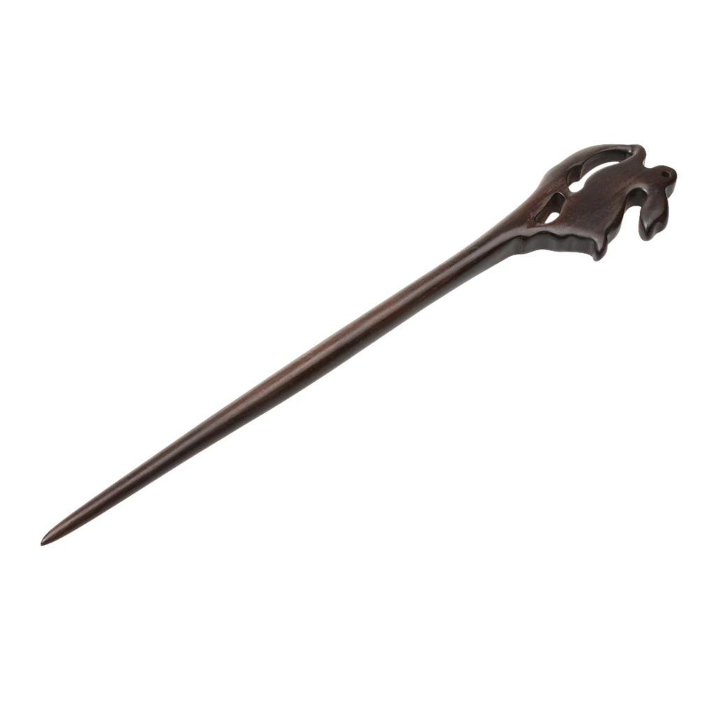 Retro Vintage Sandalwood Jade Rabbit Shape Hair StickIdeal Hairpin Hair Headwear Accessories for hair styling  -Black 