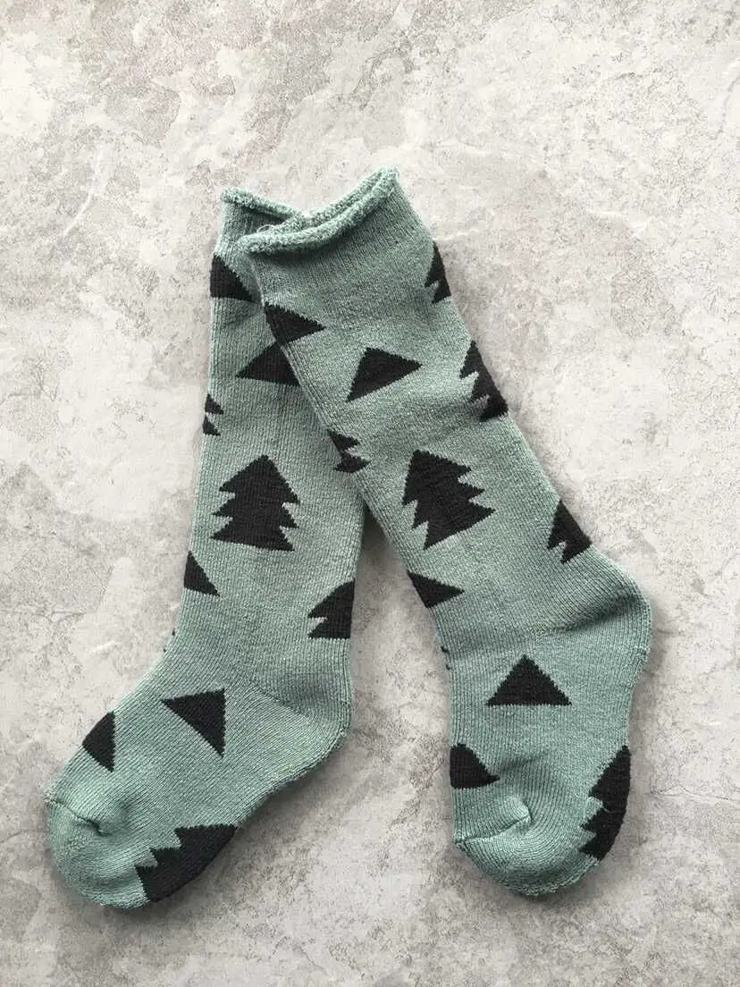1 пара зимних носков средней длины с рисунком дерева для маленьких мальчиков и девочек винтажные носки средней длины для детей 0-4 лет