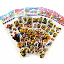 6 шт 3D мультфильм Миньоны пузыря наклейки s Наклейки на стены s для детей подарок Пуффи награда тетрадь наклейка этикетка украшения