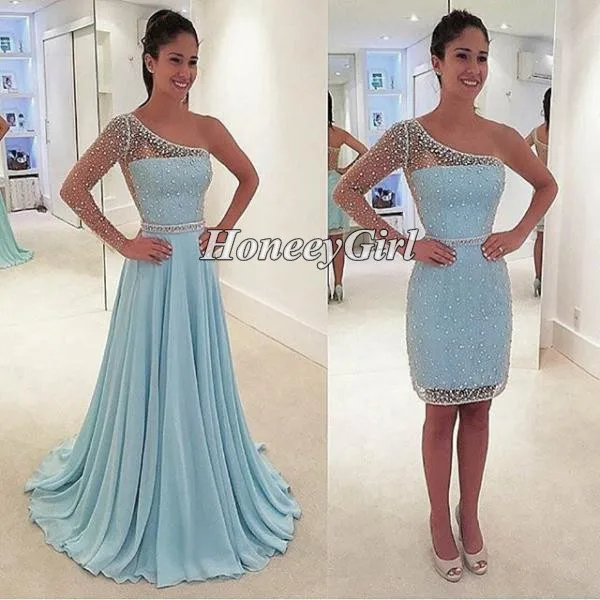 vestido de festa azul pastel
