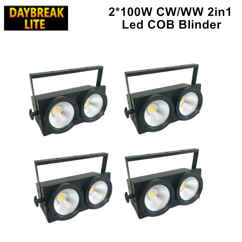 DAYBREAKLITE 4 шт./лот сценическая аудитория led cob blinder light 2*100 Вт Холодный белый и чистый