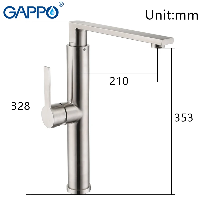 Gappo высокий смеситель для умывальника из нержавеющей стали Смесители ...