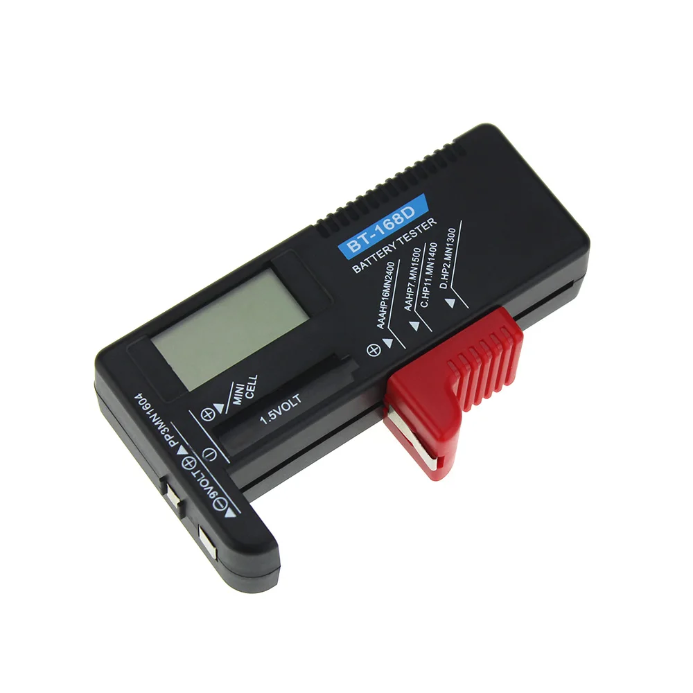Универсальный цифровой аккумулятор, диагностический инструмент, ЖК-дисплей, проверка батареи, тестер AAA AA, кнопка, тестер ячеек, BT-168D