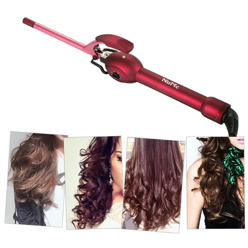 

Hair Curler Professional 9mm Curling Iron Tourmaline Ceramic Wand Thin Small Barrel Roller Styling Tools Adjustable Temperature