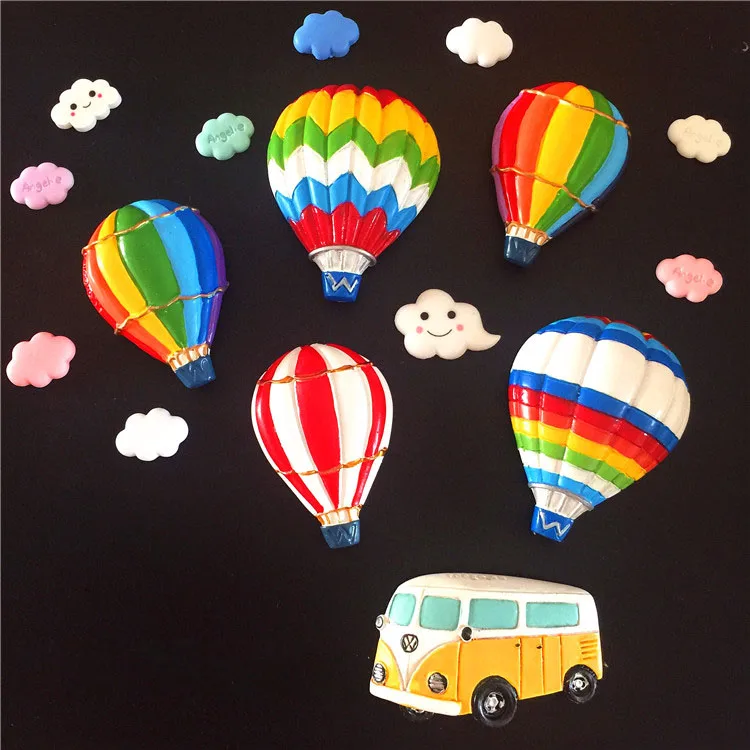 

Magnet Bus Car Hot Air Balloon Fridge Magnet Creative Fridge Magnet Absorbing Stickers Home Decorations Magnetic Board