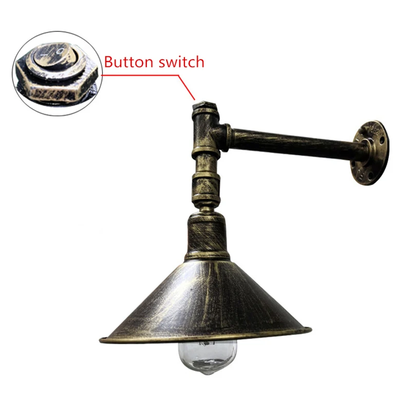 

Creative iron Water Pipe wall lamp Retro industrial wind with Switch E27 Wall Light for aisle corridor balcony restaurant bar