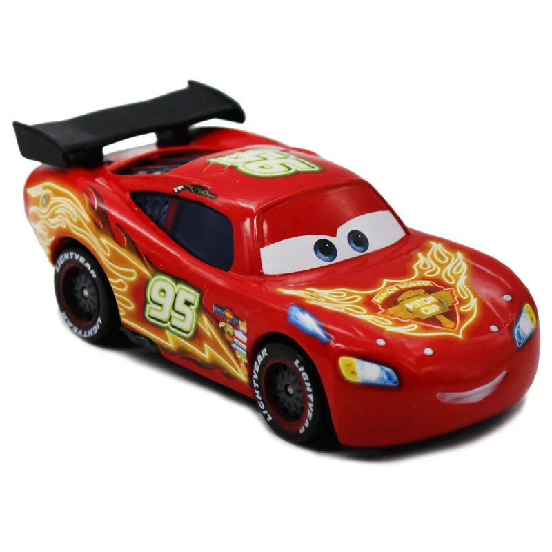 Disney машинок пиксара и с рисунками из мультфильма «Тачки 2 № 95 Lightning Mcqueen цветной рисунок Литье металла сплава игрушечный автомобиль модель для детей 1:55 бренд подарок детям на