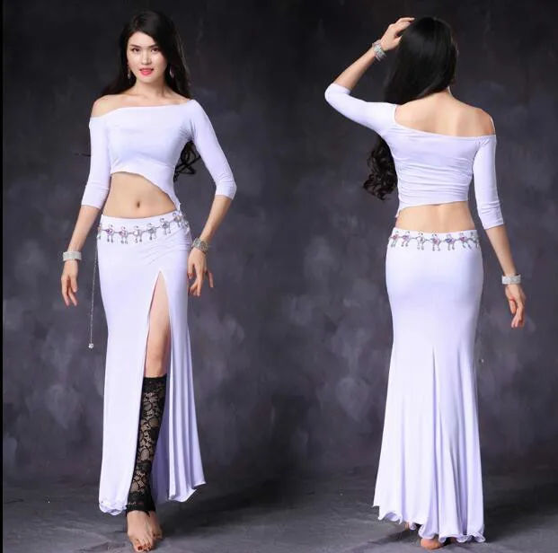 

Good Quality belly dance costume set bellydance pratice clothing 4colors belly dance top+skirt suits M, L, XL 1018+3002