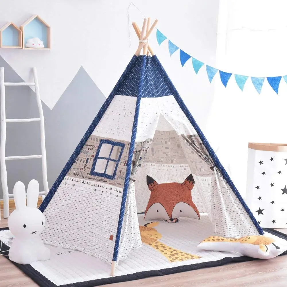 

5-Pole Large Kids Play Teepee Tenr Childrens Tipi Tent Wigwam