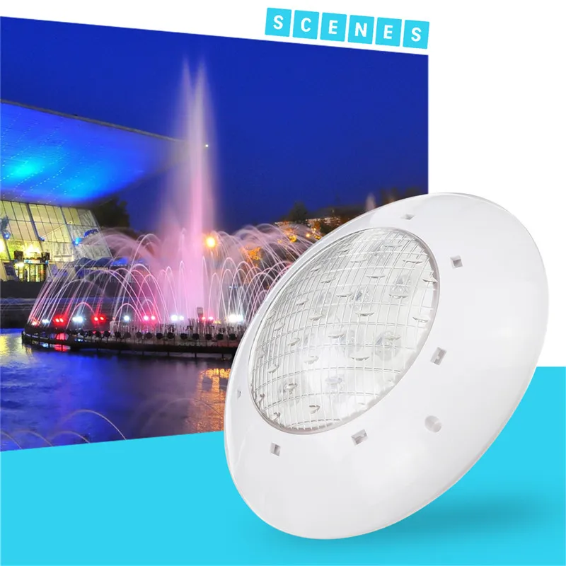 

Smuxi 55W RGB Led Swimming Pool Light IP68 Waterproof AC 12V Outdoor RGB UnderWater Light Pond Led Piscina Luz Spotlight+Control