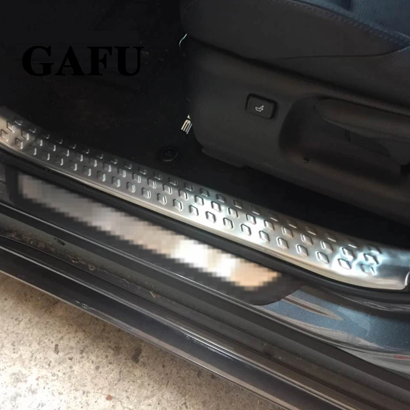 Ruiya C-HR Lot de 4 protections de seuil de porte de voiture en acier inoxydable