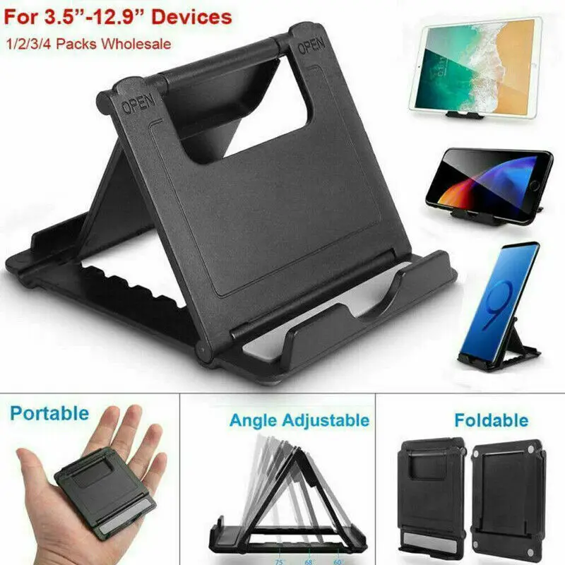 

2019 Universal Adjustable Multi-angle Foldable Desktop Stand Holder Table Stand Cradle Mount for Cell Phone Tablet