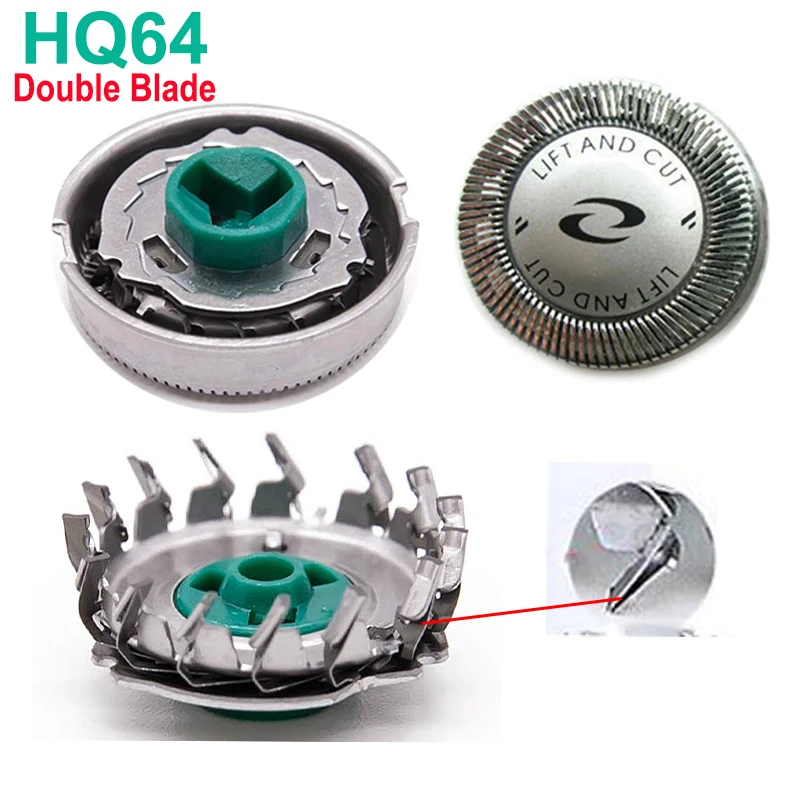 Free Shipping 2000Pcs/Lot Electric Replacement Razor Head Double Blade HQ64 for Philips Shaver HQ54 HQ5705 6070 6071 6073 7310 | Бытовая