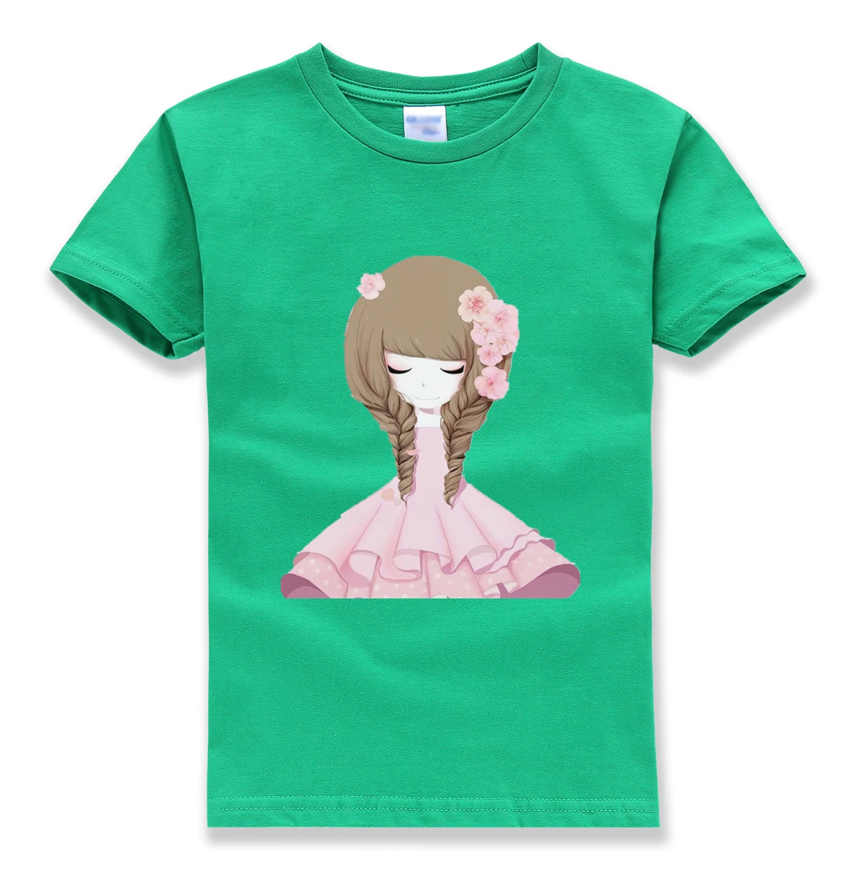 Лидер продаж, футболки детские брендовые Забавные топы kawaii для девочек, футболка детская одежда для маленьких девочек коллекция года, новые модные летние футболки для улицы - Цвет: green