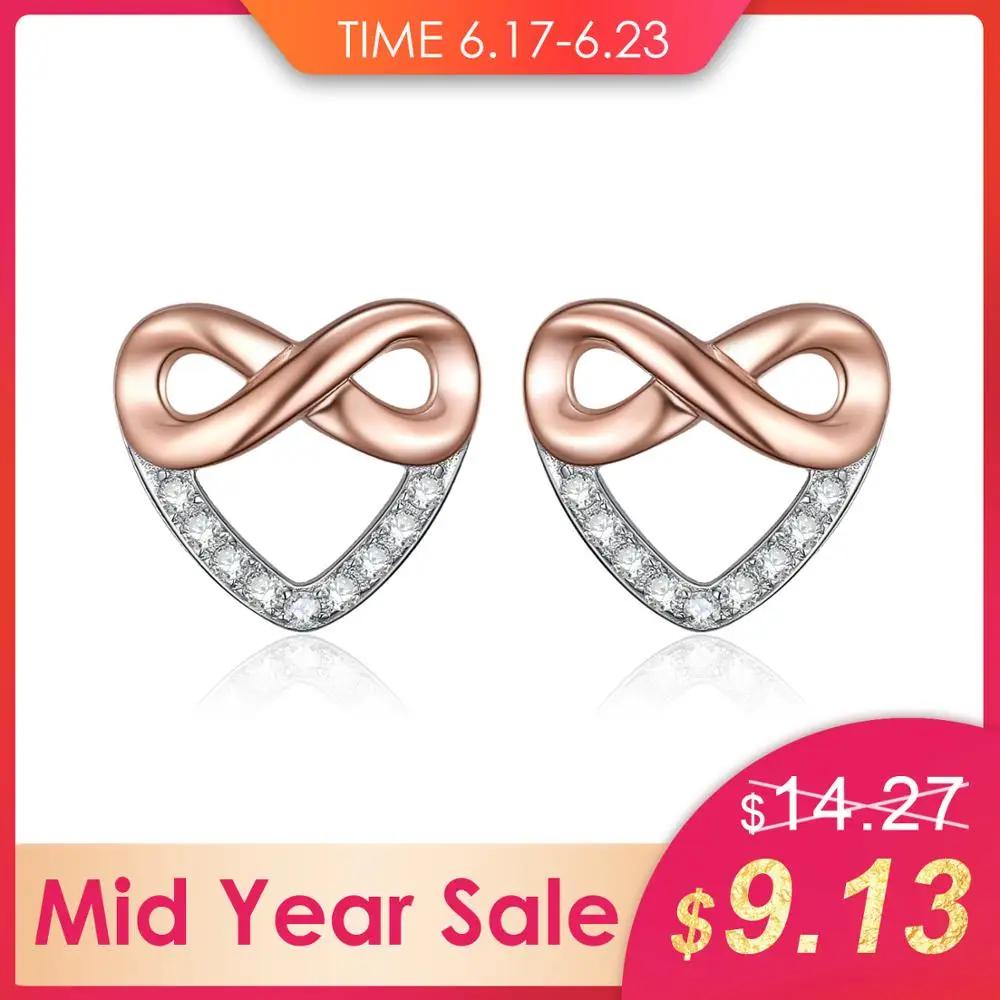 

JewelryPalace Infinity Heart Earrings Cubic Zirconia 925 Sterling Silver Stud Earrings Gifts For Womne Anniversary Fine Jewelry