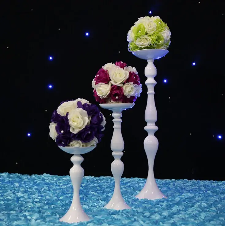 Free shipping White metal candle holder 73cm candle stand wedding