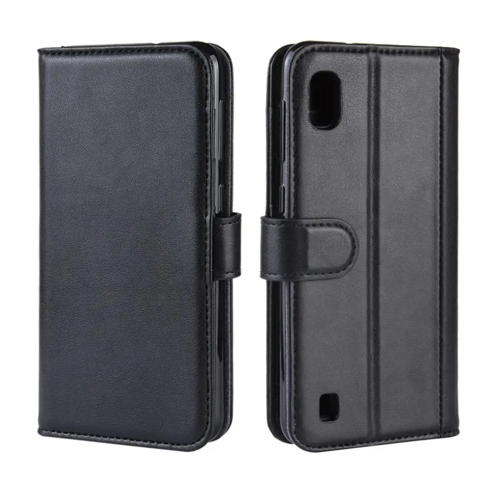 

For Samsung Galaxy A10 Case Premium Business Flip Genuine Leather Case Wallet Card Slots Stand Mobile Phone Protective Cover Bag