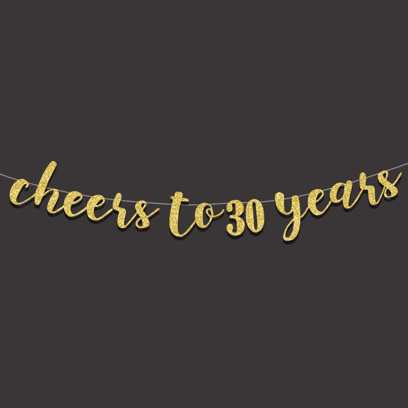 Баннер от Cheers до 30 лет, пивная кружка Happy 30th декор для вечеринки в честь Дня Рождения, золотые блестящие юбилейные корпоративные вечерние украшения