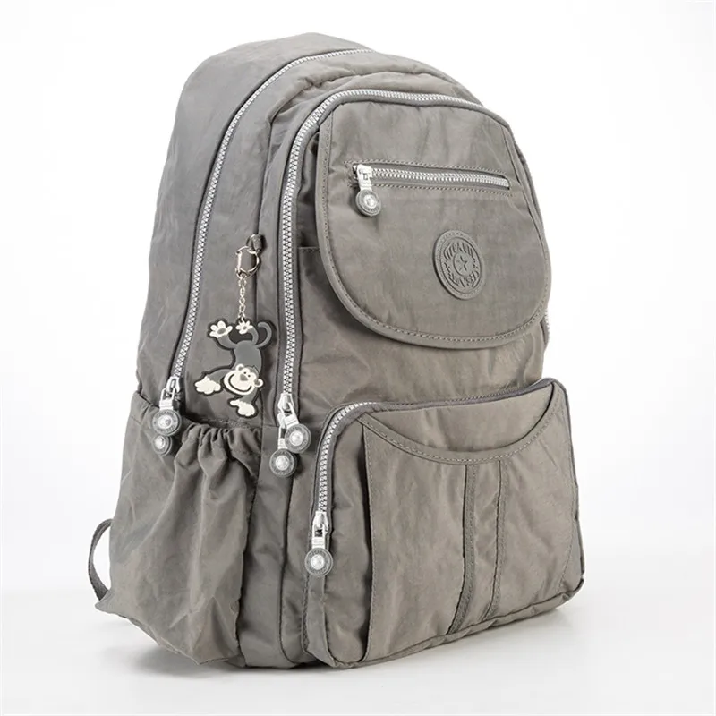 Tegaote модные брендовые женские рюкзак нейлон большая емкость школьные сумки для девочек конструктор ноутбук рюкзаки - Цвет: gray