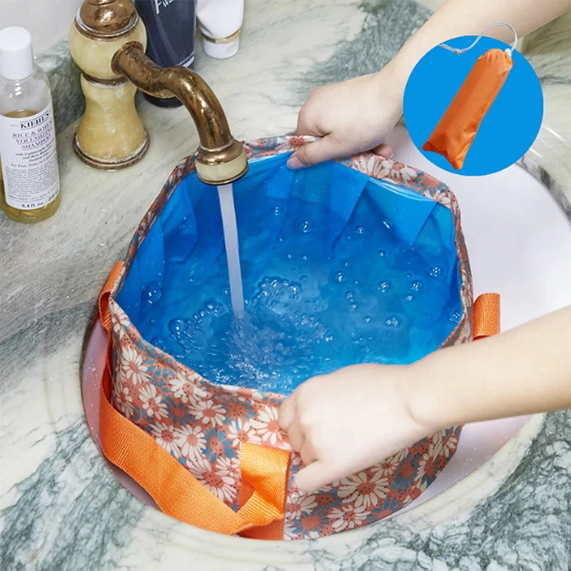 

15L Water Resistant Container Washbasin Bucket For Hiking Camping Portable Washing Basin Buckets Camping Folding Bucket HOT