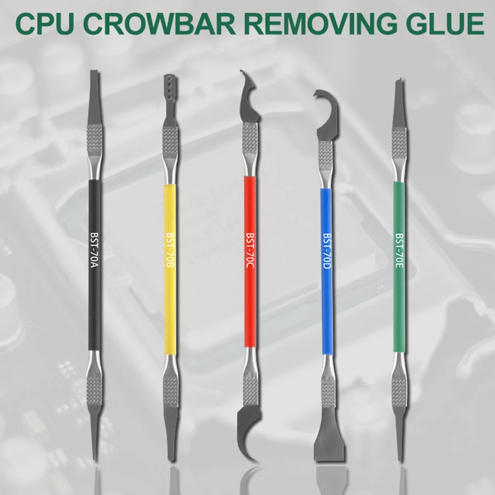 5 in 1 IC Chip Repair Thin Blade CPU NAND Remover BGA Maintenance Knife Remove Glue Disassemble Phone PC Rework Processor Tools ic chip repair thin blade pry opening tool cpu shell removal knife metal crowbar disassemble kit phone spatula hand tools kit