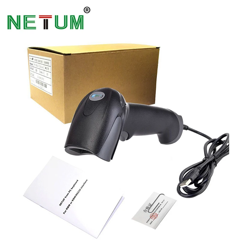 NETUM Barcode Scanner Portable Laser NT-2012 High Sensitive Barcode Handheld Scanner USB Wired 1D Bar Code Scan for POS System